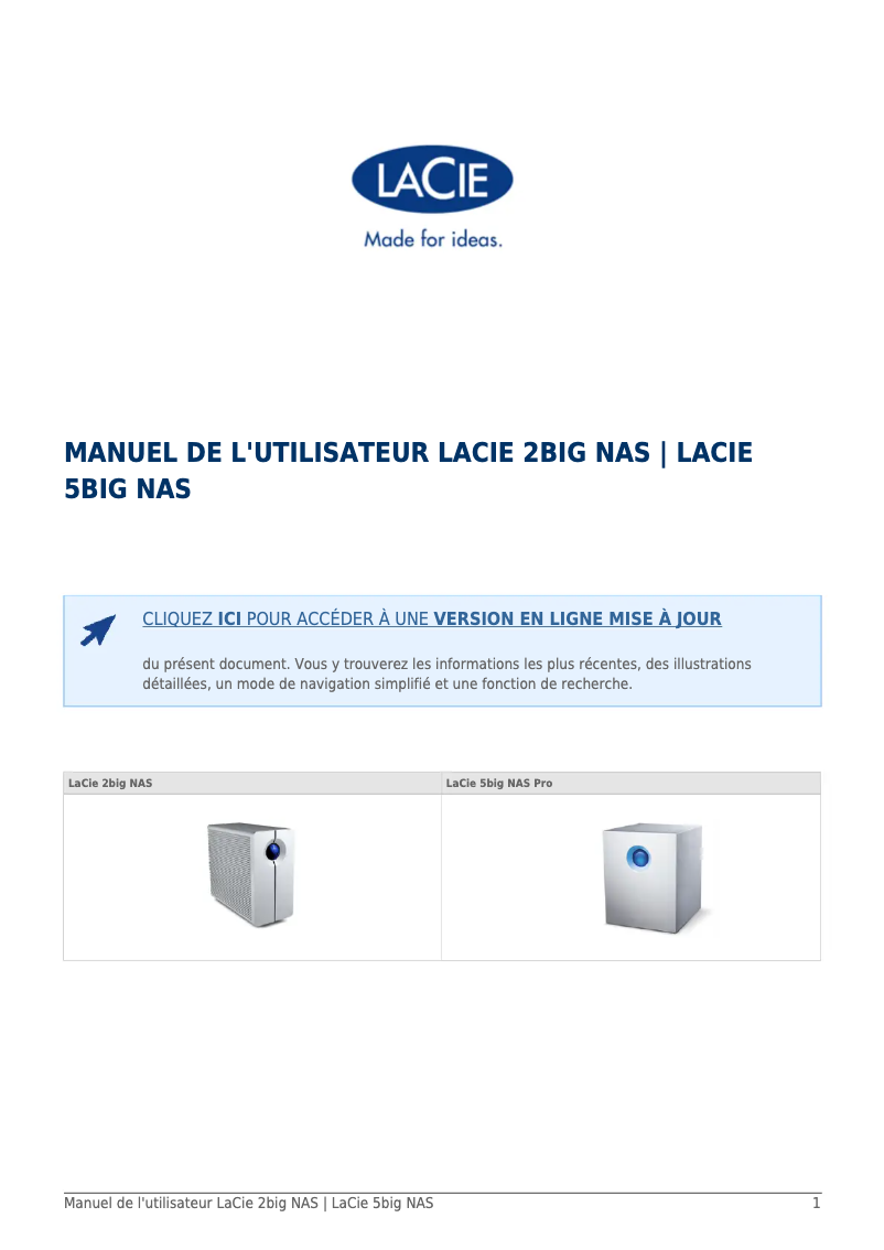 Página 1 del manual Manual de usuario LaCie 5big NAS Pro