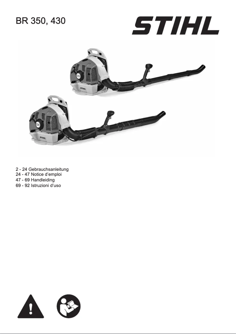 Page n°1 - Manuel utilisateur Stihl BR 350