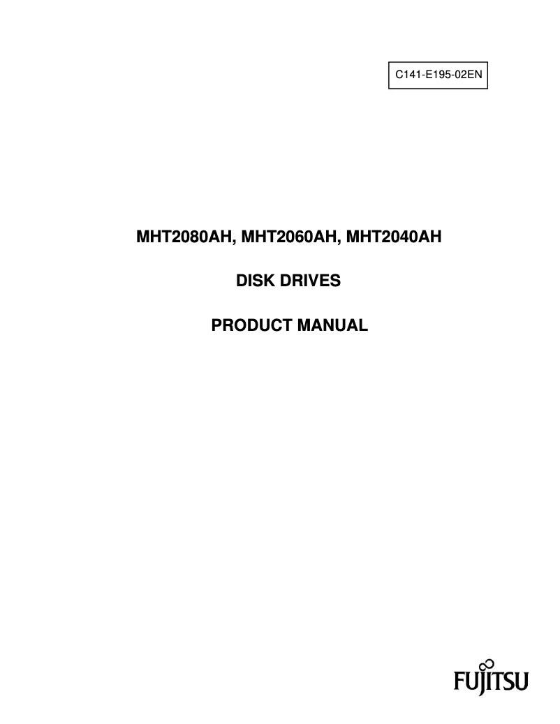 Page n°1 - Manuel utilisateur Fujitsu MHT2060AH
