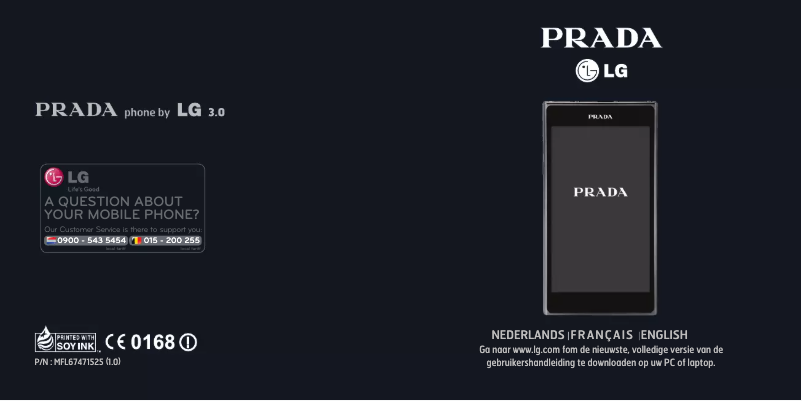 Page 1 de la notice Manuel utilisateur LG PRADA P940