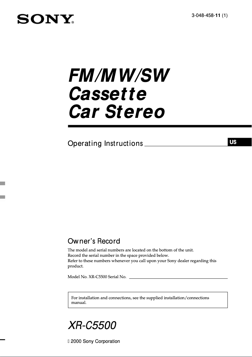 Página 1 del manual Manual de usuario Sony XR-C5500