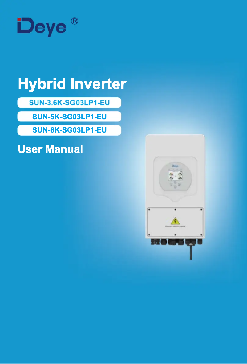 Page 1 de la notice Manuel utilisateur Deye SUN-3.6K-SG01LP1-EU