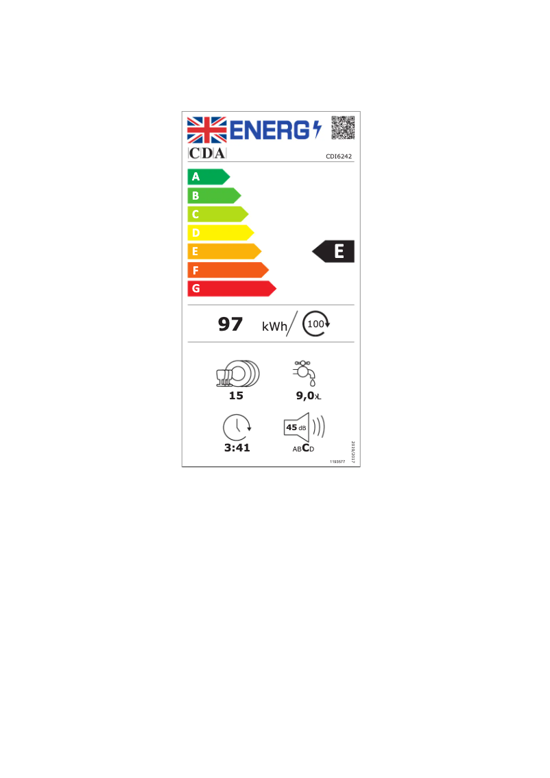 Page n°1 - Label énergétique CDA CDI6242