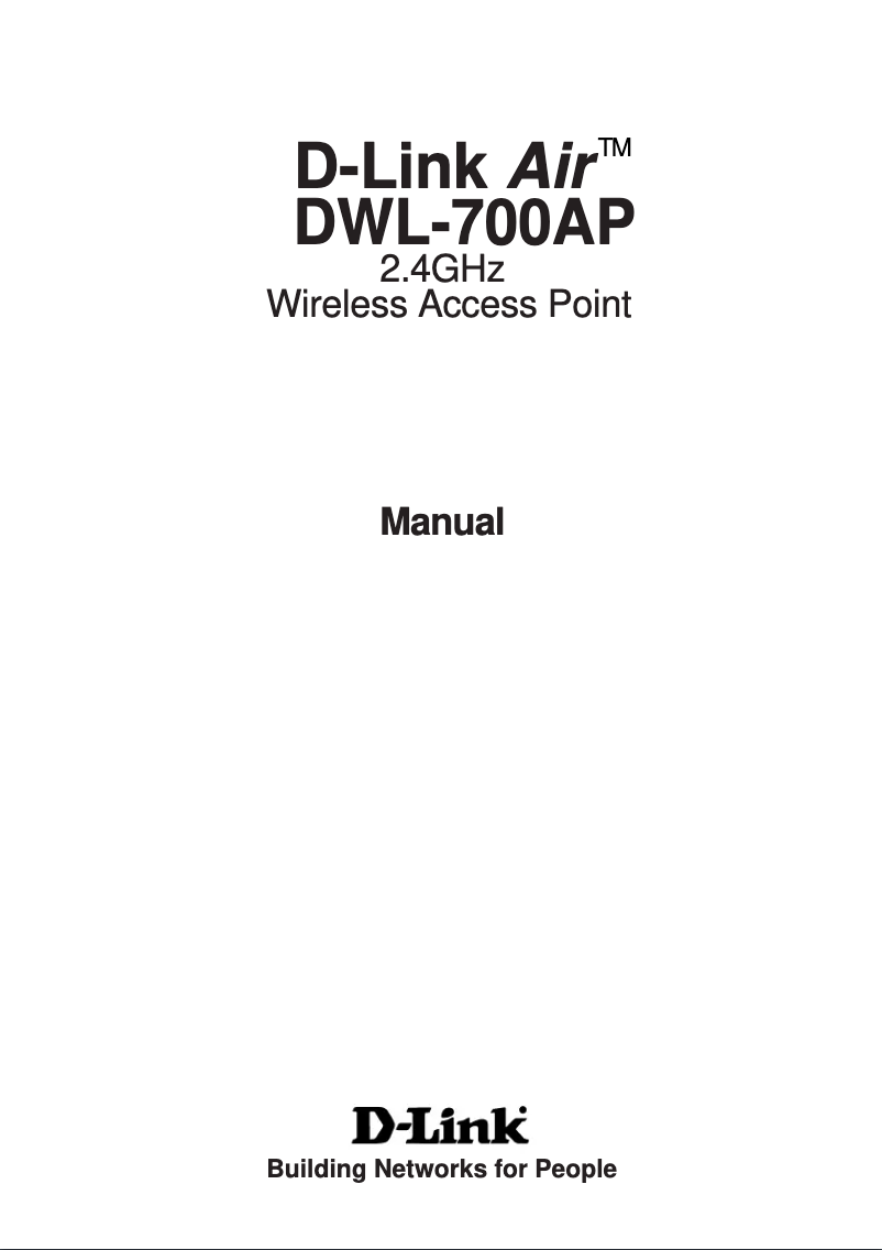 Page 1 de la notice Manuel utilisateur D-Link DWL-700AP