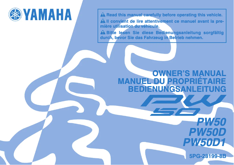 Page 1 de la notice Manuel utilisateur Yamaha PW50 (2012)