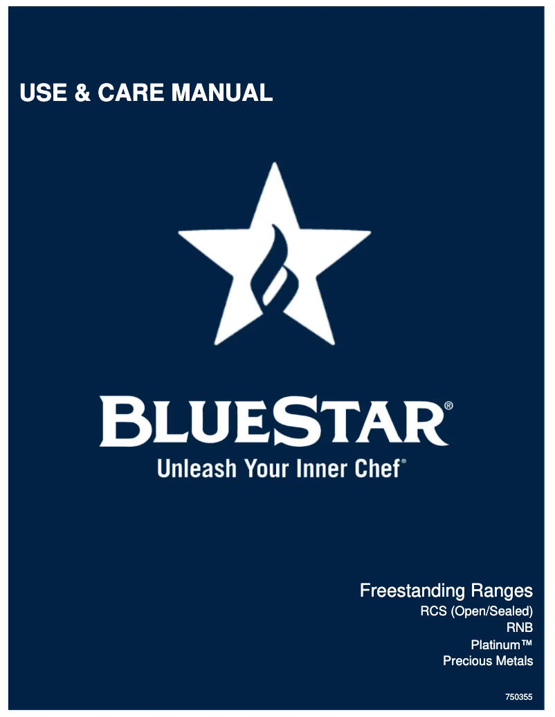 Page n°1 - Manuel utilisateur BlueStar RNB488BV2CPLT