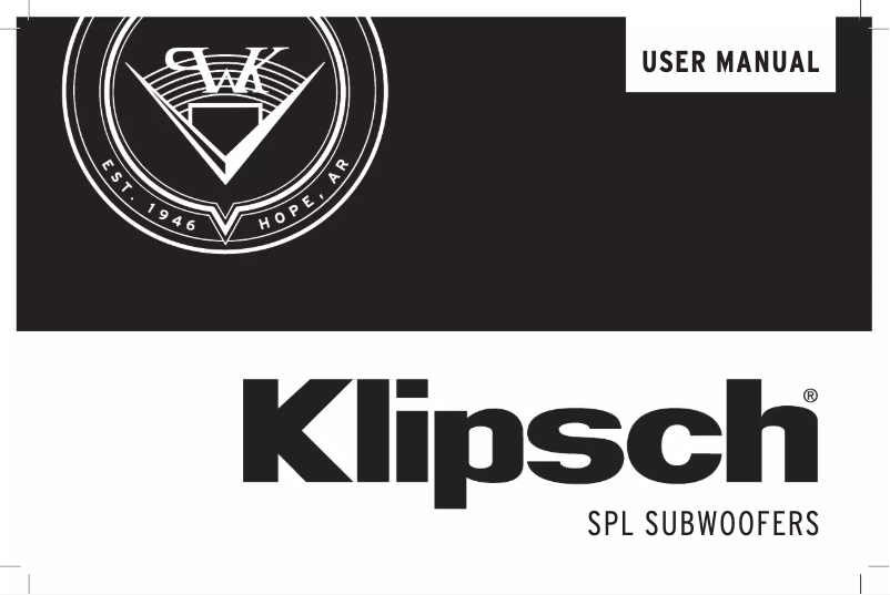 Page n°1 - Manuel utilisateur Klipsch SPL-120