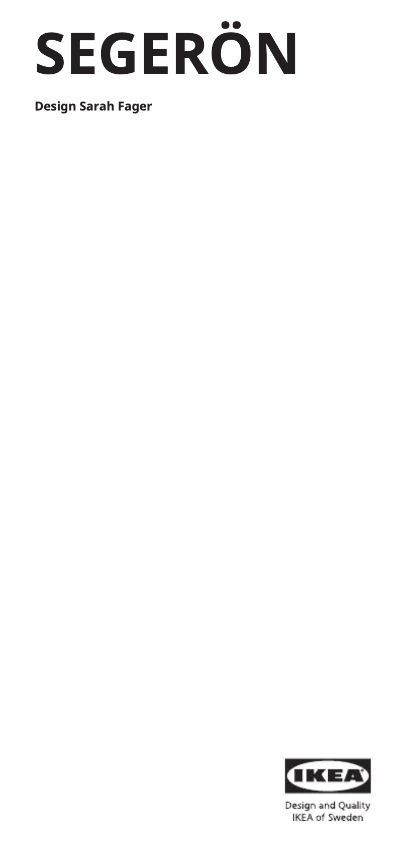 Page 1 de la notice Manuel utilisateur Ikea SEGERÖN 205.107.98