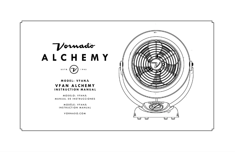 Page 1 de la notice Manuel utilisateur Vornado VFAN Alchemy