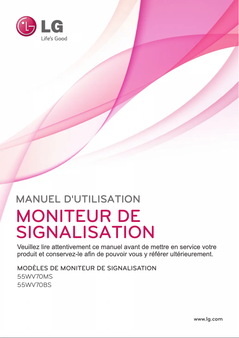Page 1 de la notice Manuel utilisateur LG 55WV70MS
