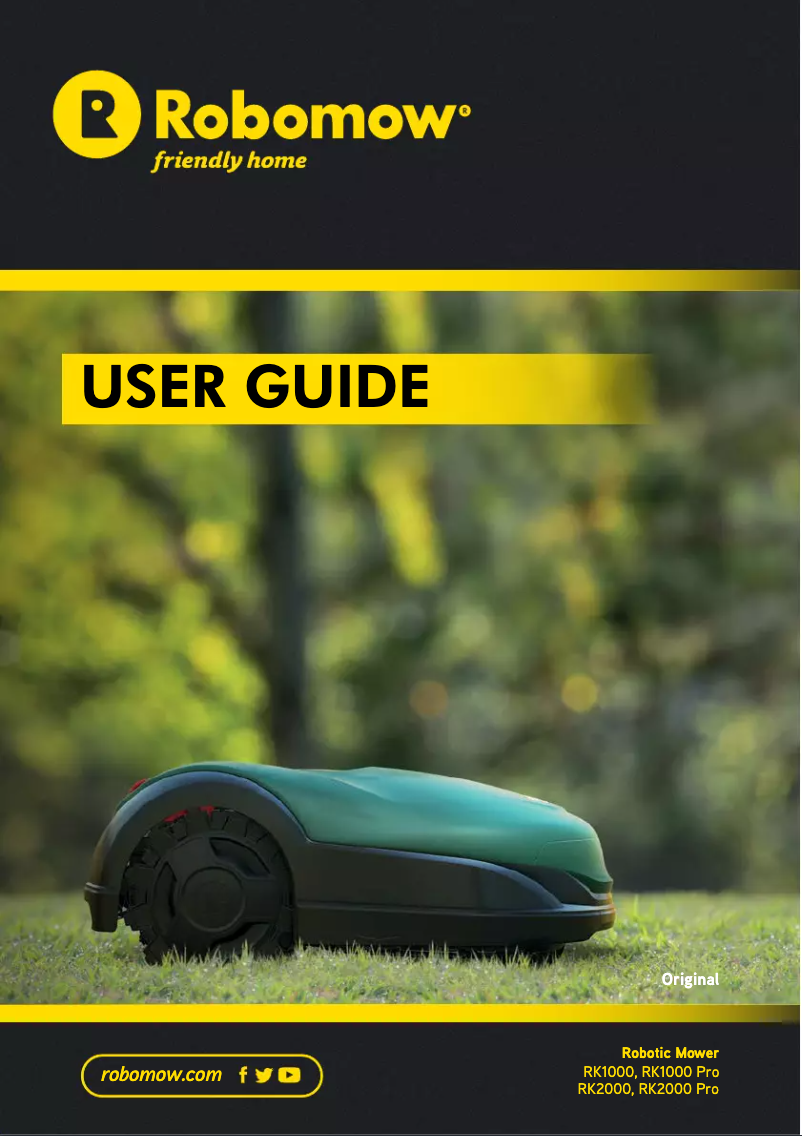 Page 1 de la notice Manuel utilisateur Robomow RK2000 Pro