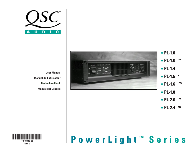 Image de la première page du manuel de l'appareil PowerLight 1.8