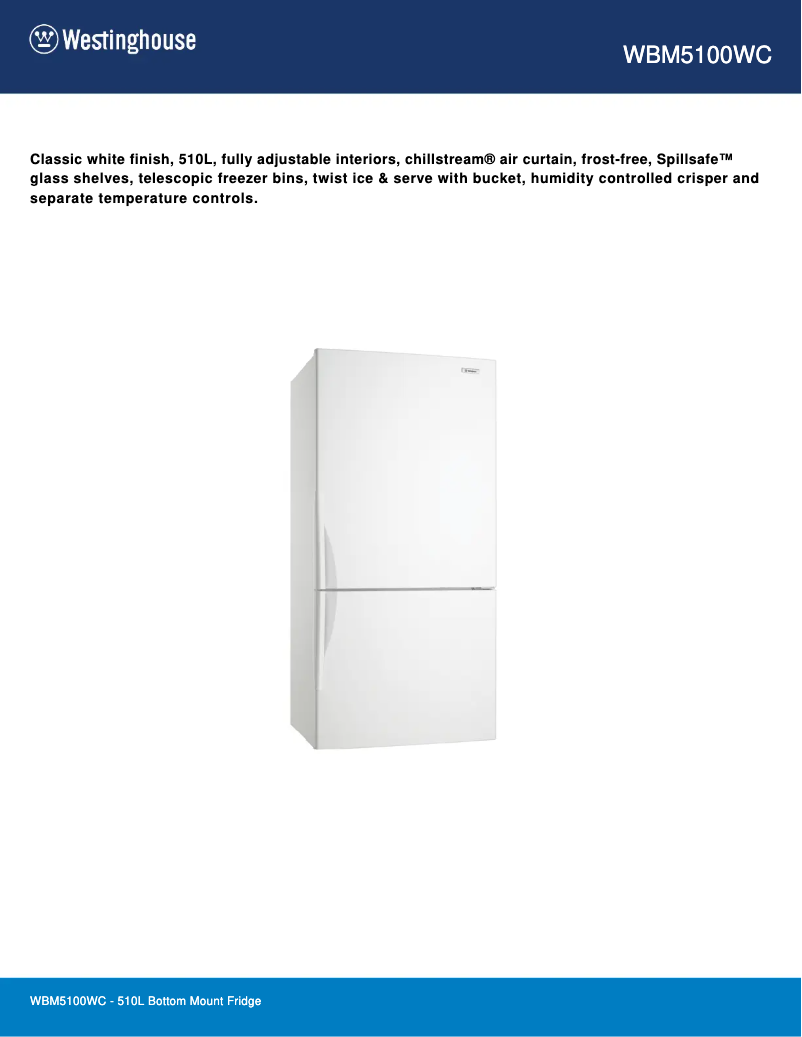 Image de la première page du manuel de l'appareil WBM5100WC