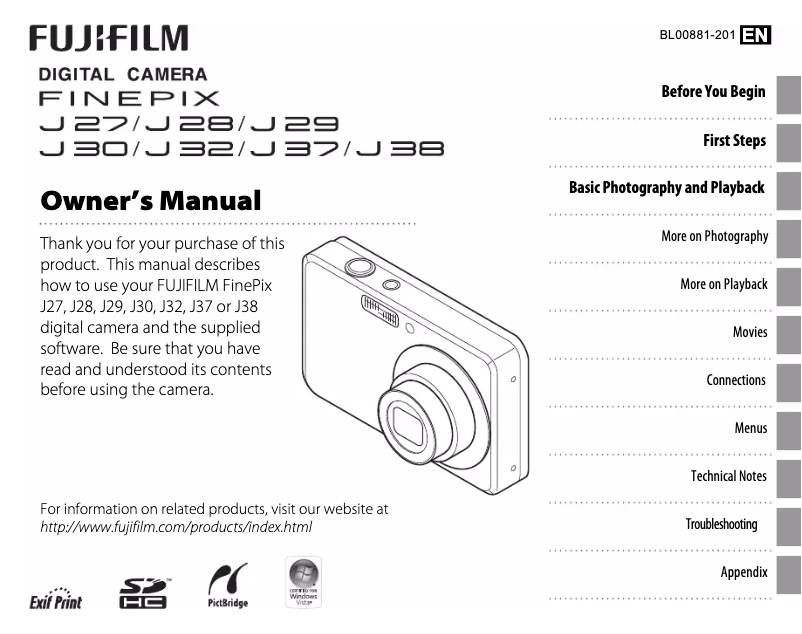 Page n°1 - Manuel utilisateur Fujifilm FinePix J32