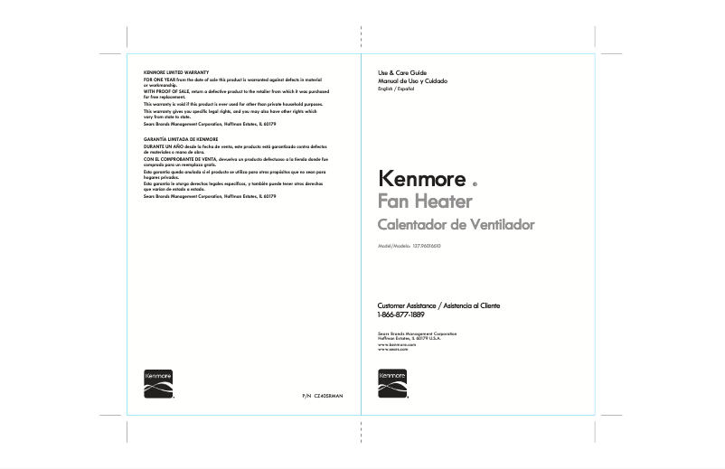 Page n°1 - Manuel utilisateur Kenmore EB65003