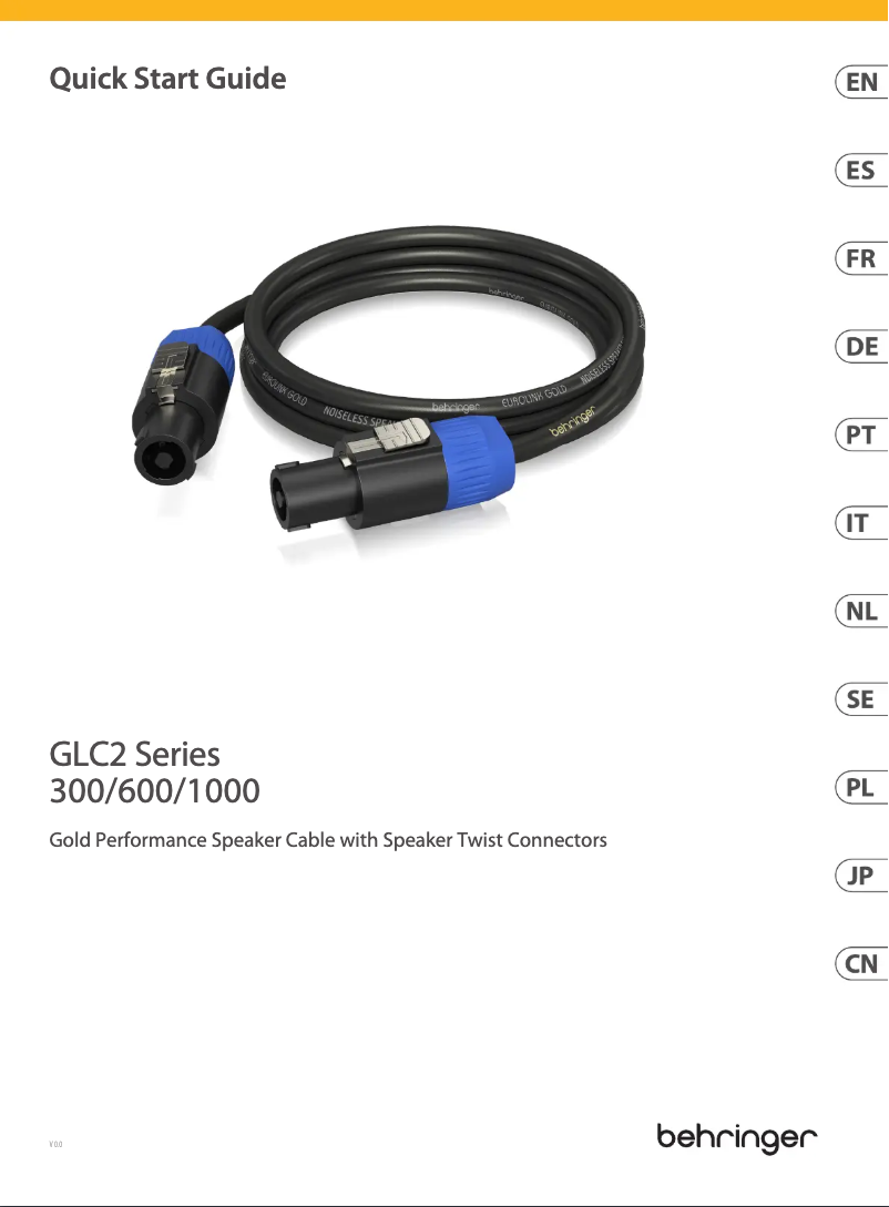 Page n°1 - Manuel utilisateur Behringer GLC2-600