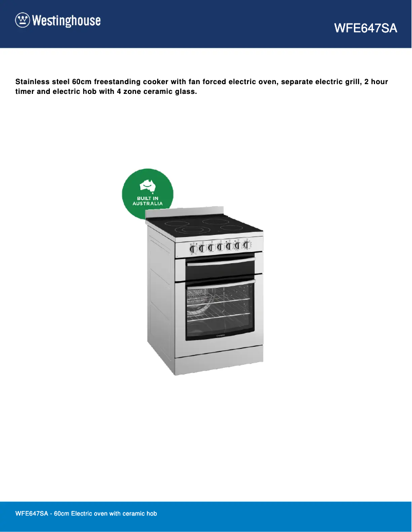 Image de la première page du manuel de l'appareil WFE647SA