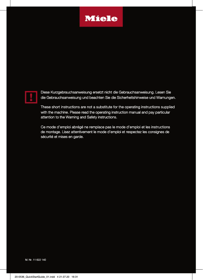 Page 1 de la notice Guide de démarrage rapide Miele Boost CX1 Parquet