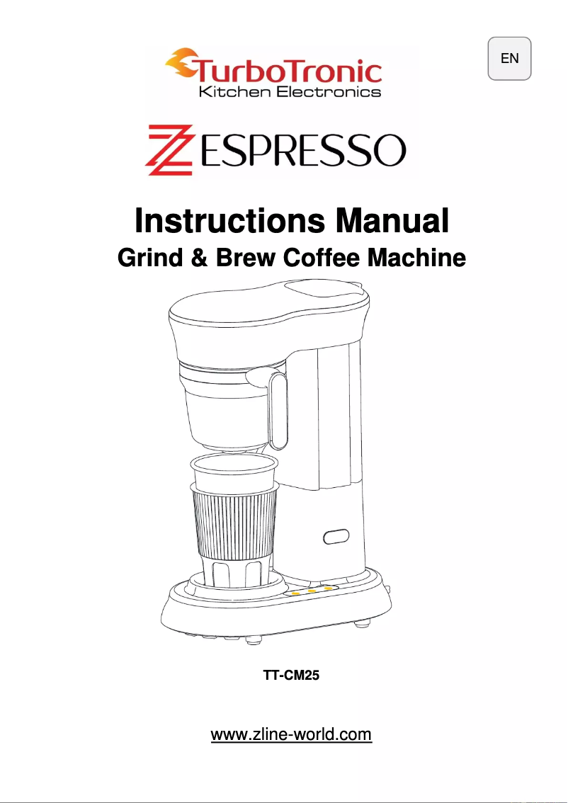 Page n°1 - Manuel utilisateur TurboTronic Z Espresso TT-CM25