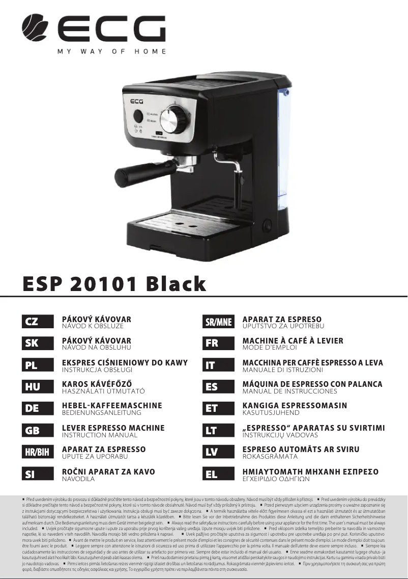 Page 1 of the manual User Manual ECG ESP 20101