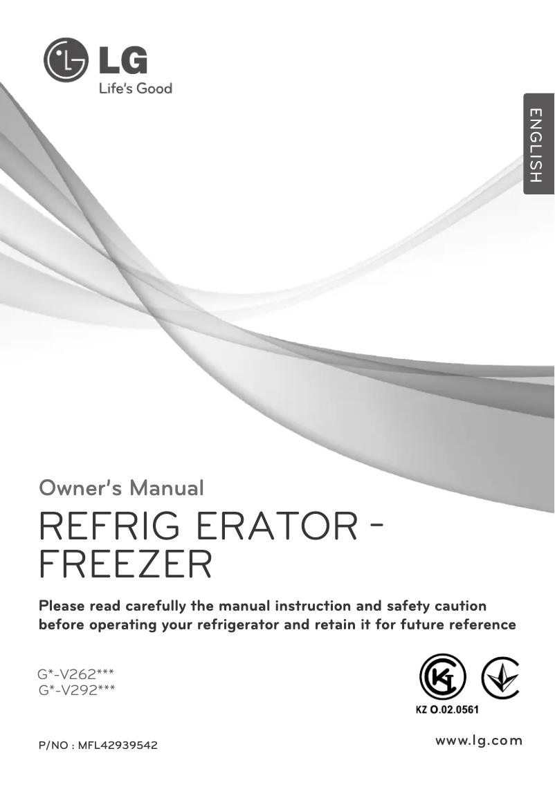 Page 1 de la notice Manuel utilisateur LG GN-V292SCA