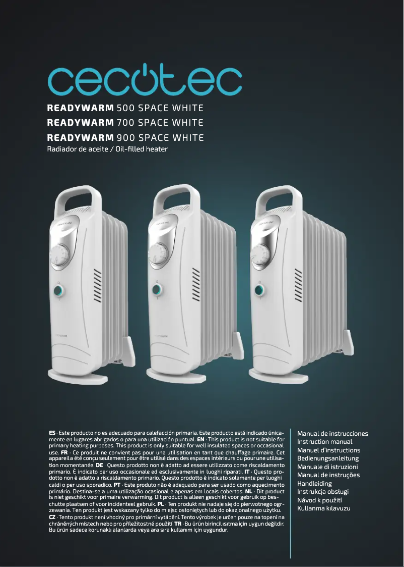 Image de la première page du manuel de l'appareil ReadyWarm 700 Space