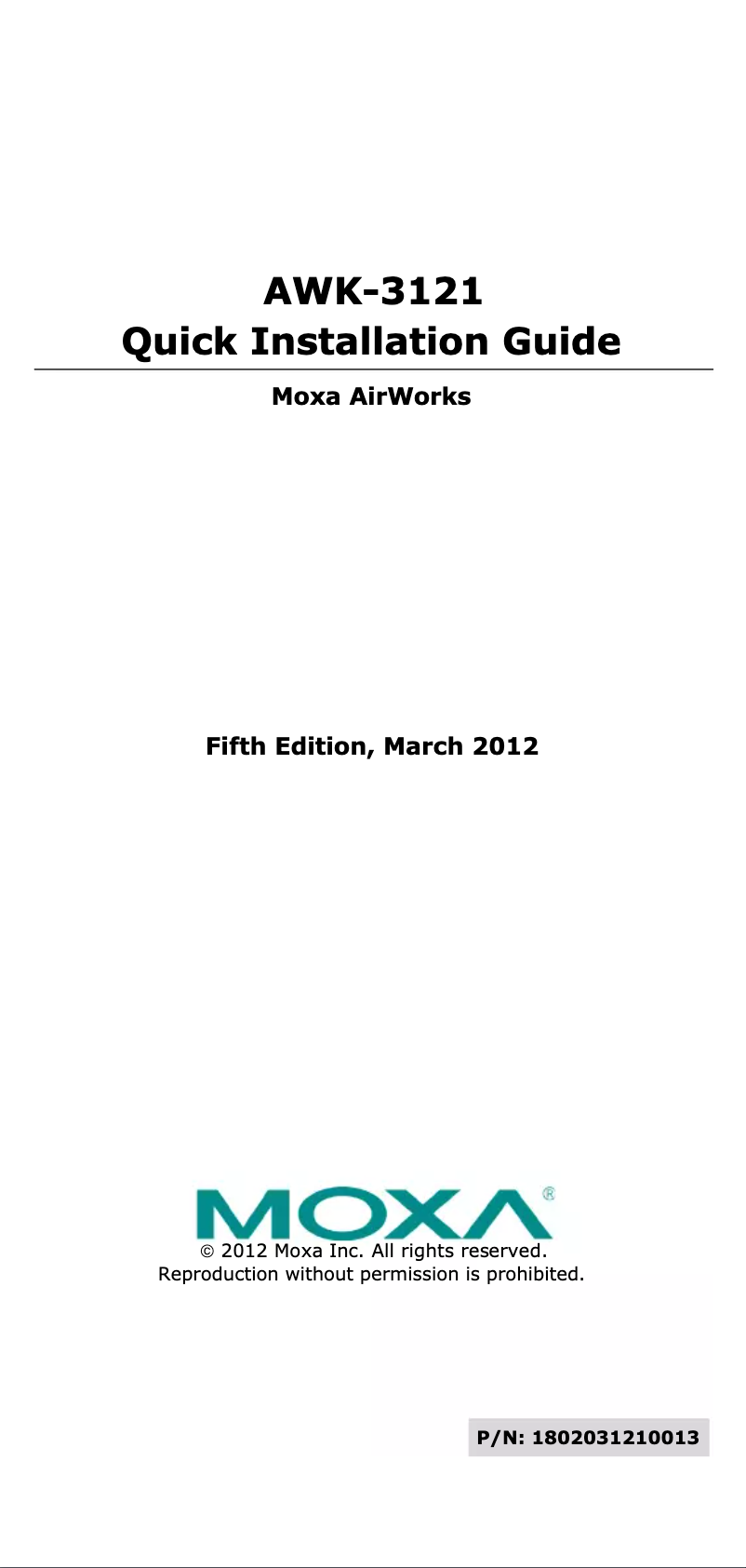 Page 1 de la notice Manuel utilisateur Moxa AWK-3121-M12-EU