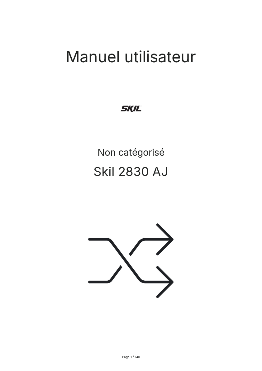 Page n°1 - Manuel utilisateur Skil 2830 AJ