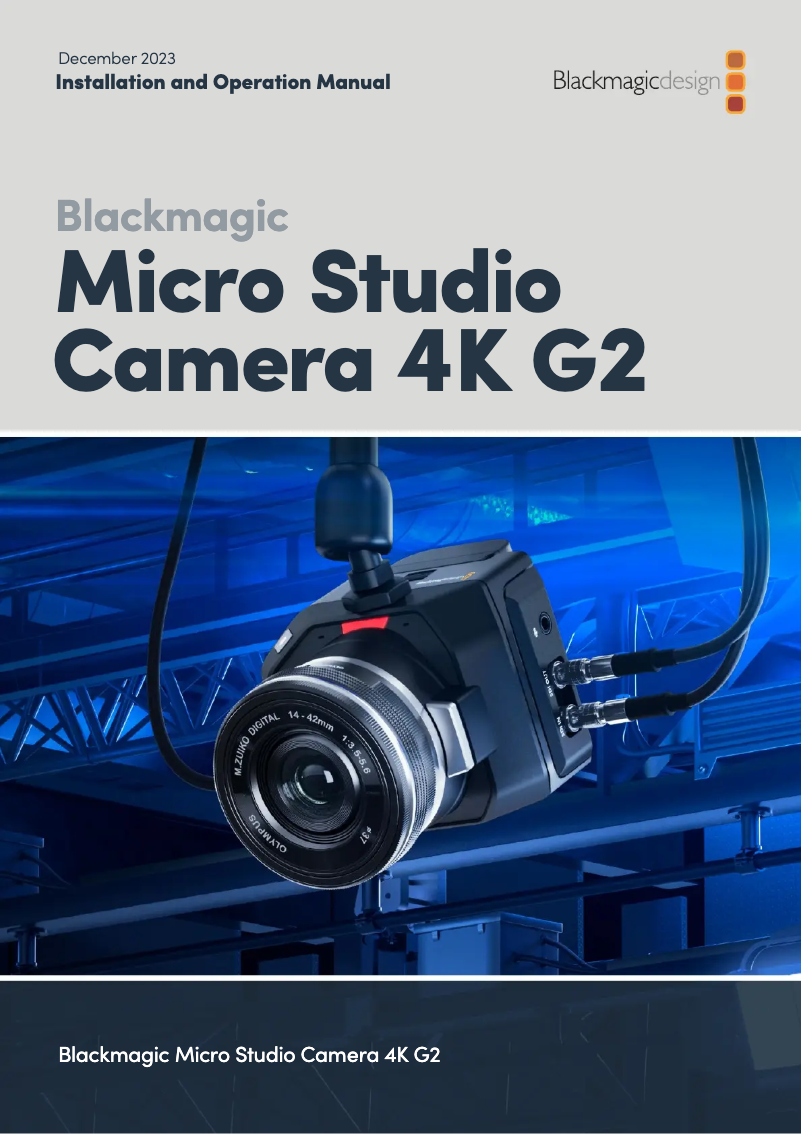 Image de la première page du manuel de l'appareil Micro Studio Camera 4K G2