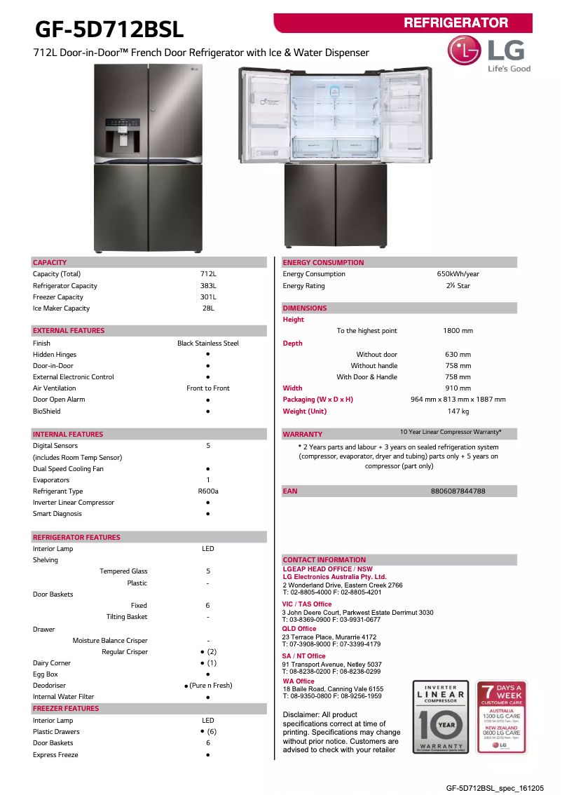 Image de la première page du manuel de l'appareil GF-5D712BSL