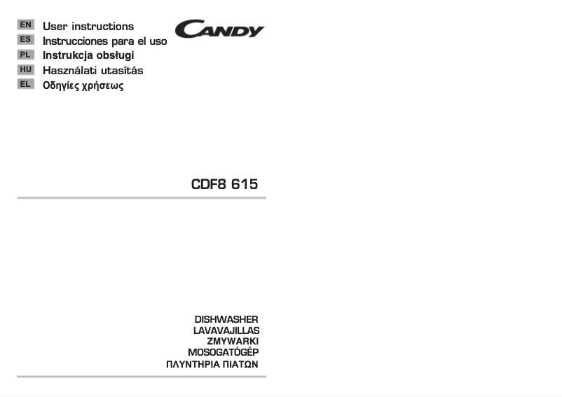Page 1 de la notice Manuel utilisateur Candy CDF8 615 - S