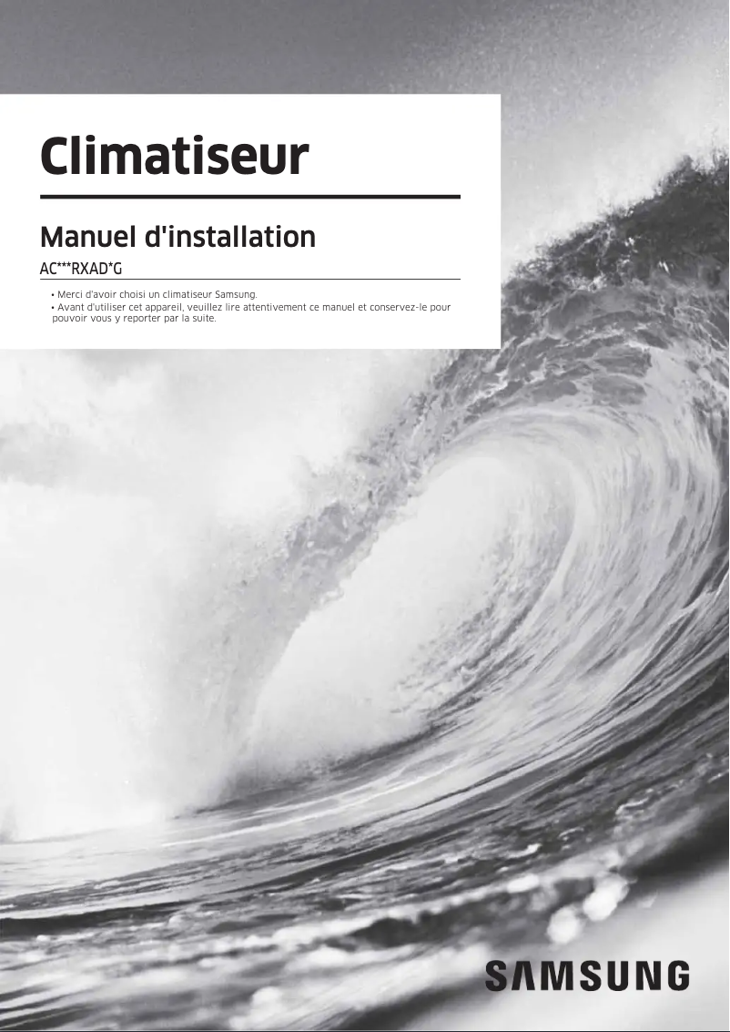 Page 1 de la notice Manuel utilisateur Samsung AC120RXADKG