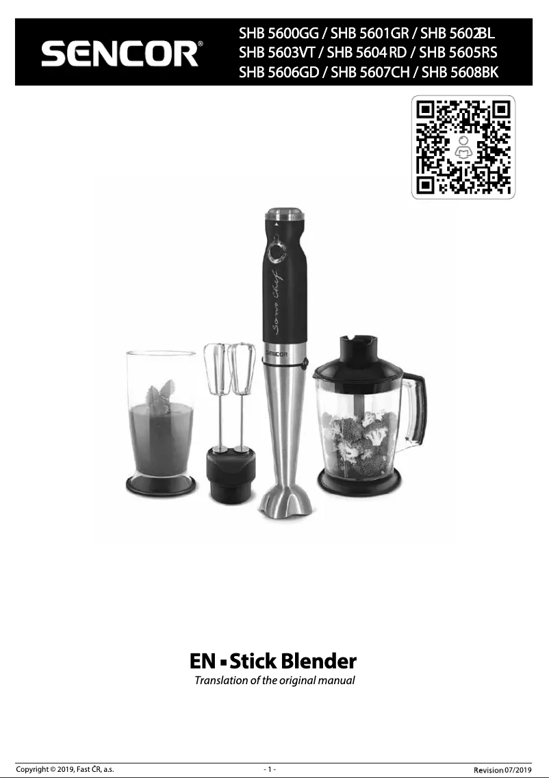 Imagen de la primera página del manual del dispositivo SHB 5600GG