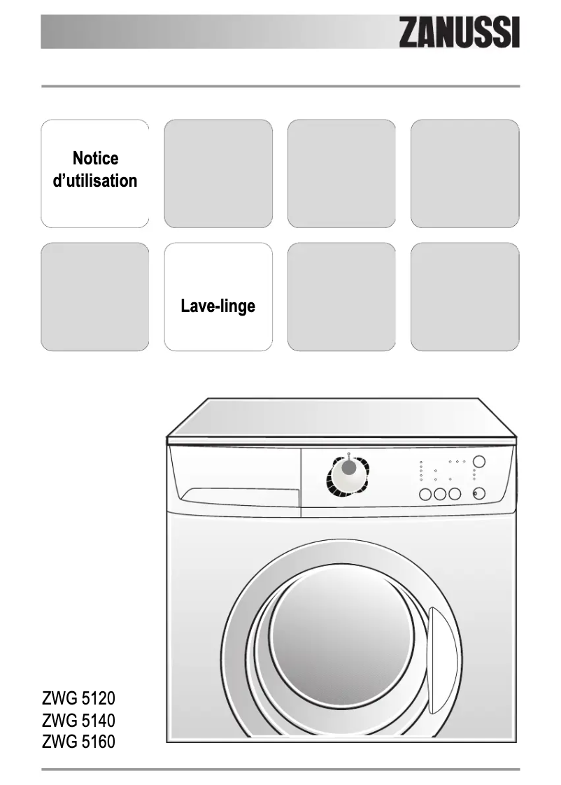 Page 1 de la notice Manuel utilisateur Zanussi ZWG 5140