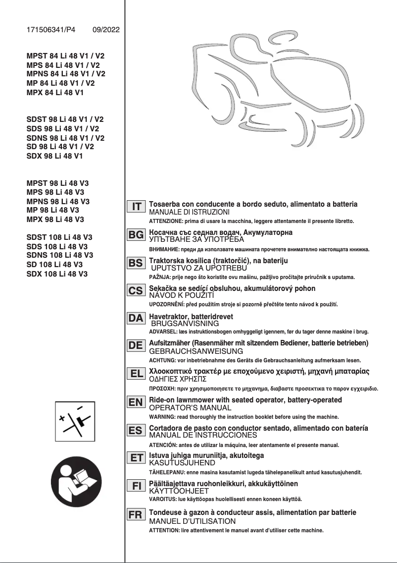 Page 1 de la notice Manuel utilisateur Stiga Tornado 398e