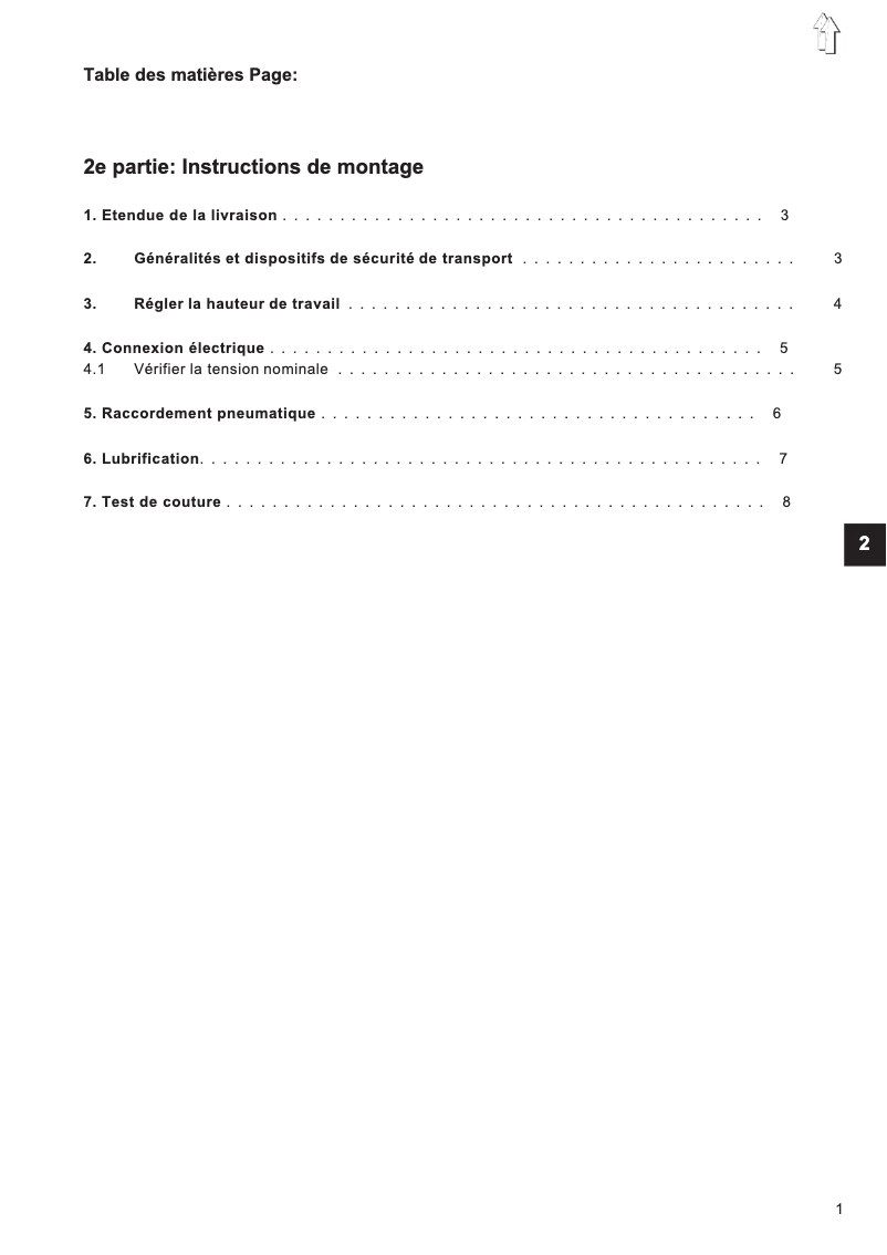 Page n°1 - Guide d'installation Dürkopp Adler 550-16-23