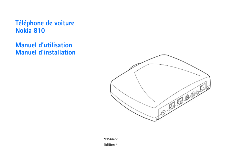 Page n°1 - Manuel utilisateur Nokia 810