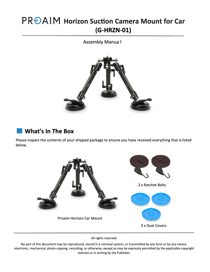 Page 1 de la notice Manuel utilisateur Proaim PRGHRZN01