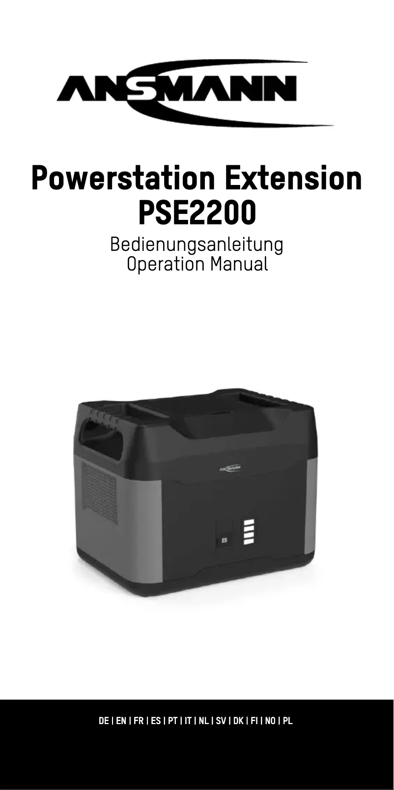 Page 1 de la notice Manuel utilisateur Ansmann Powerstation Extension PSE2200