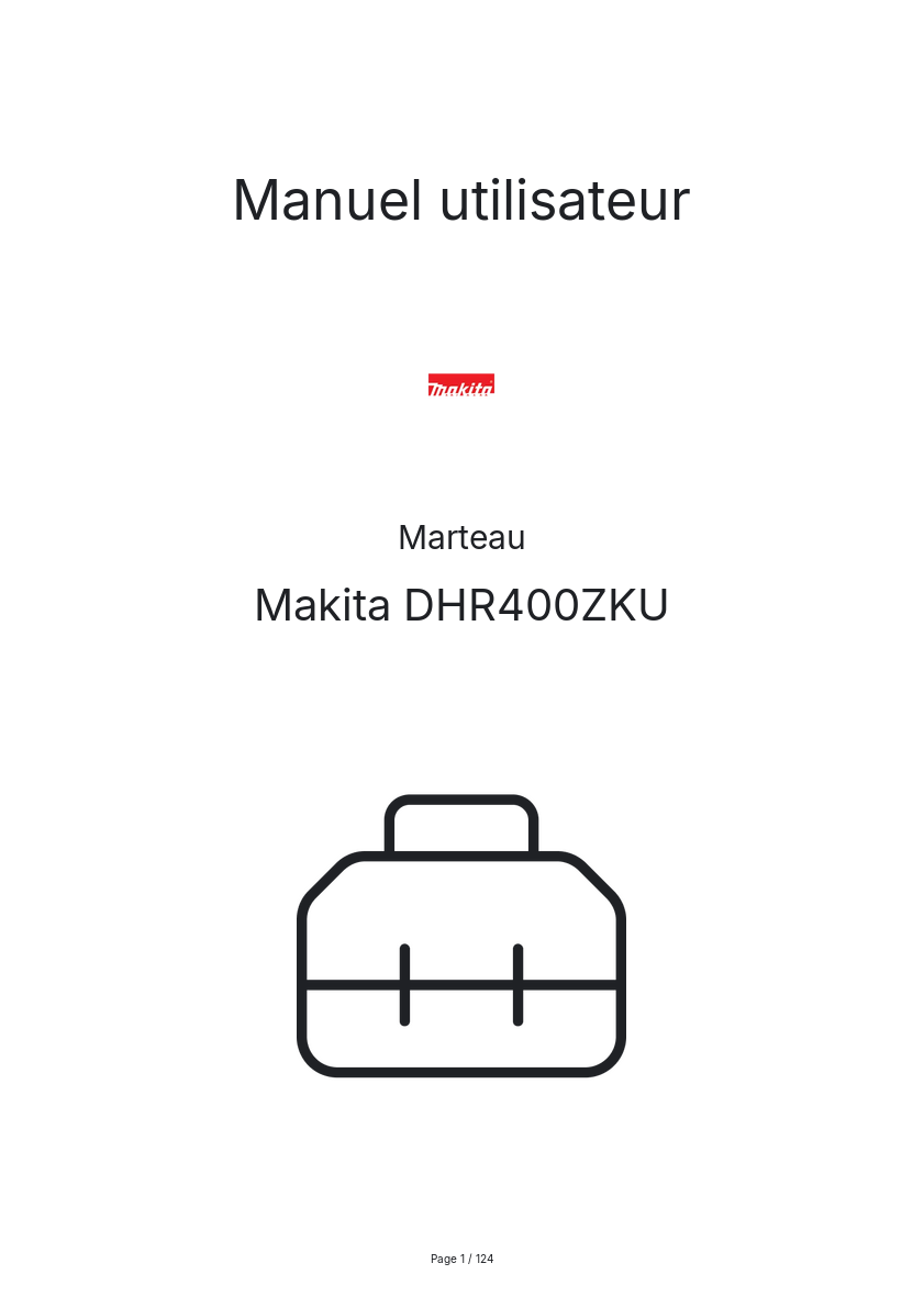 Page n°1 - Manuel utilisateur Makita DHR400ZKU