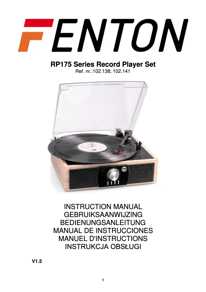 Page n°1 - Manuel utilisateur Fenton RP175LW