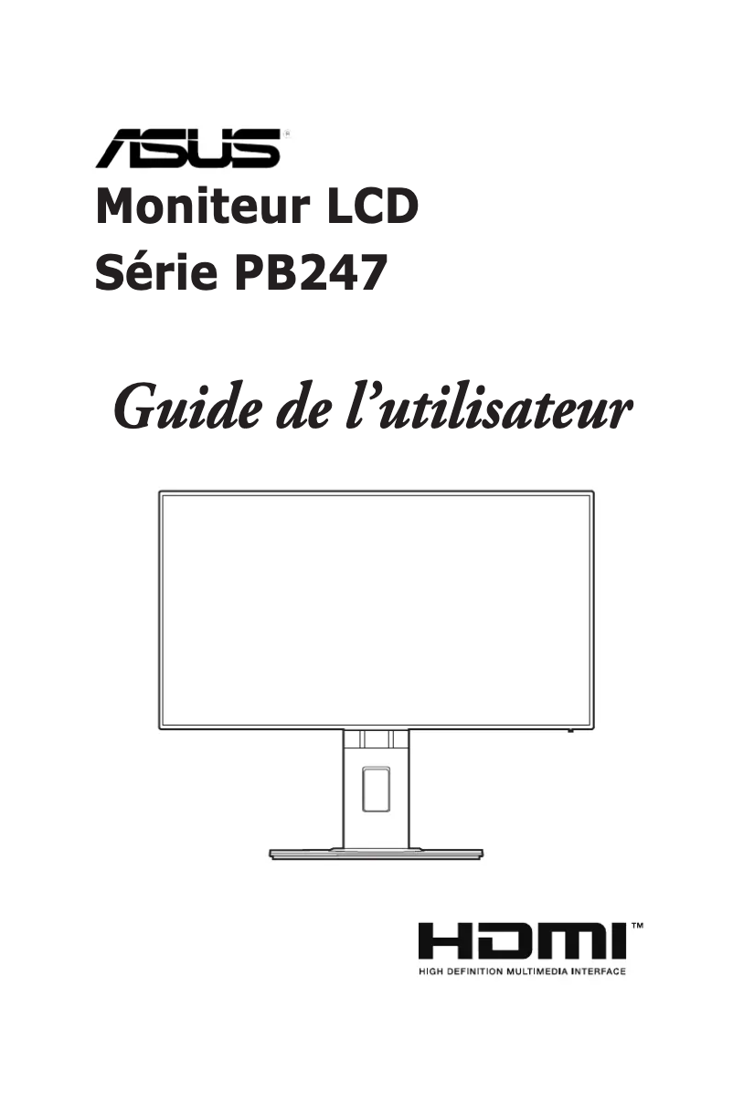 Page 1 de la notice Manuel utilisateur Asus PB247Q