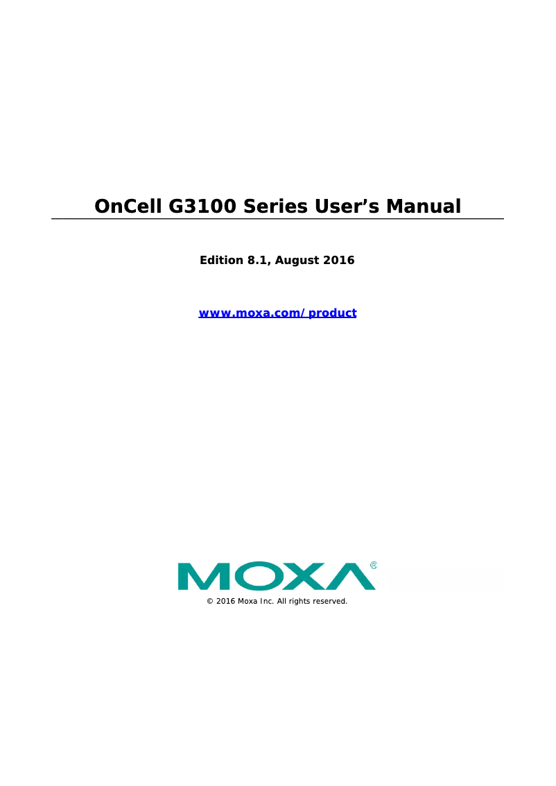 Page n°1 - Manuel utilisateur Moxa OnCell G3110-HSPA-T