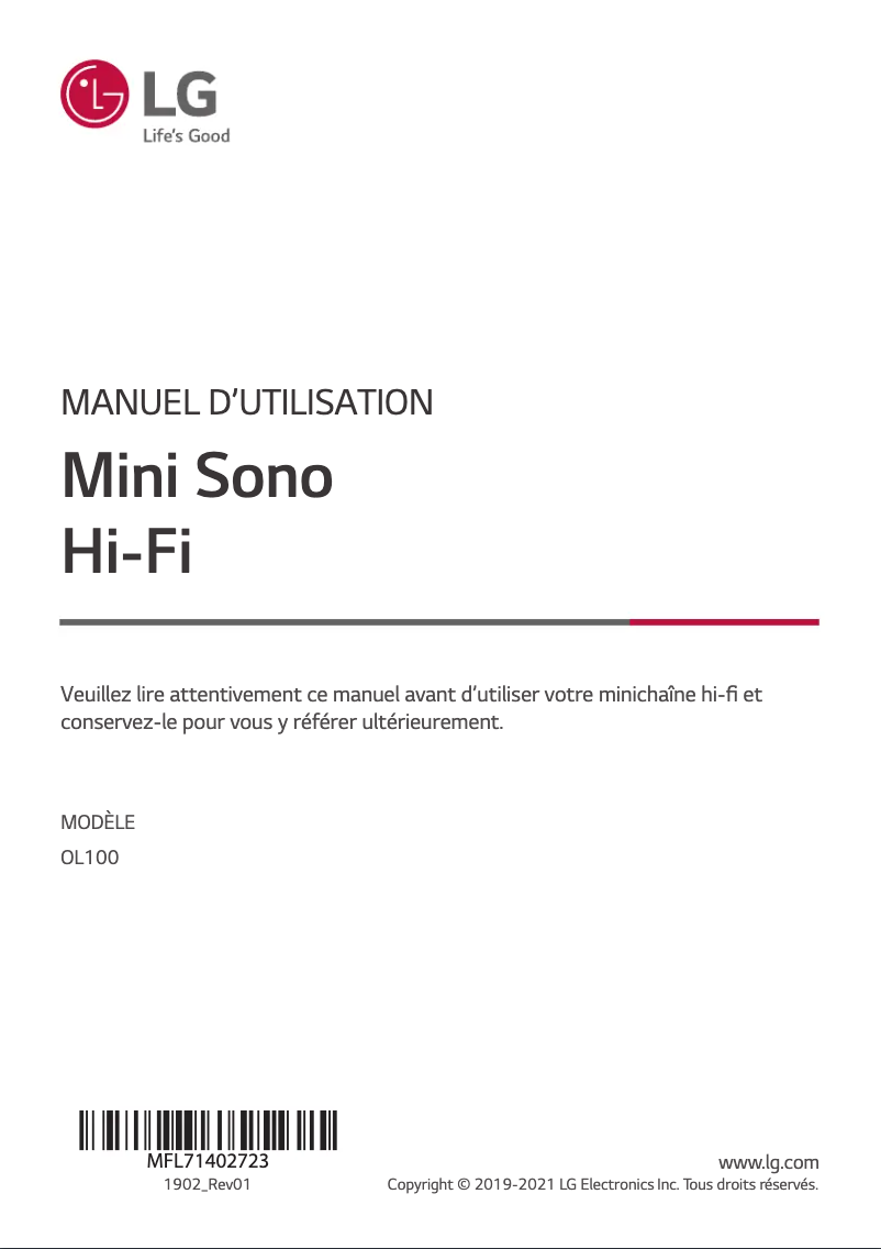 Página 1 del manual Manual de usuario LG OL100