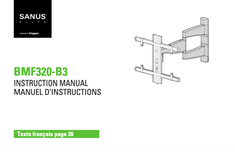 Page 1 de la notice Guide d'installation Sanus BMF320