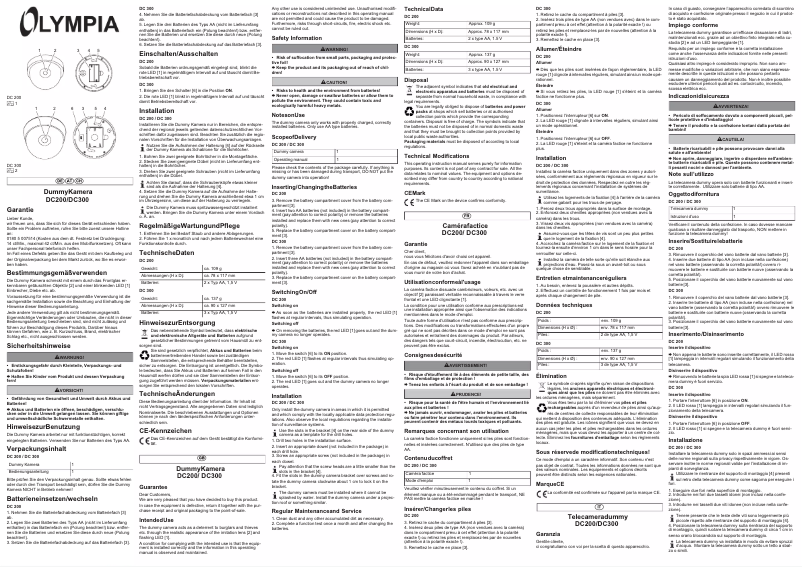 Page 1 de la notice Manuel utilisateur Olymp DC 300