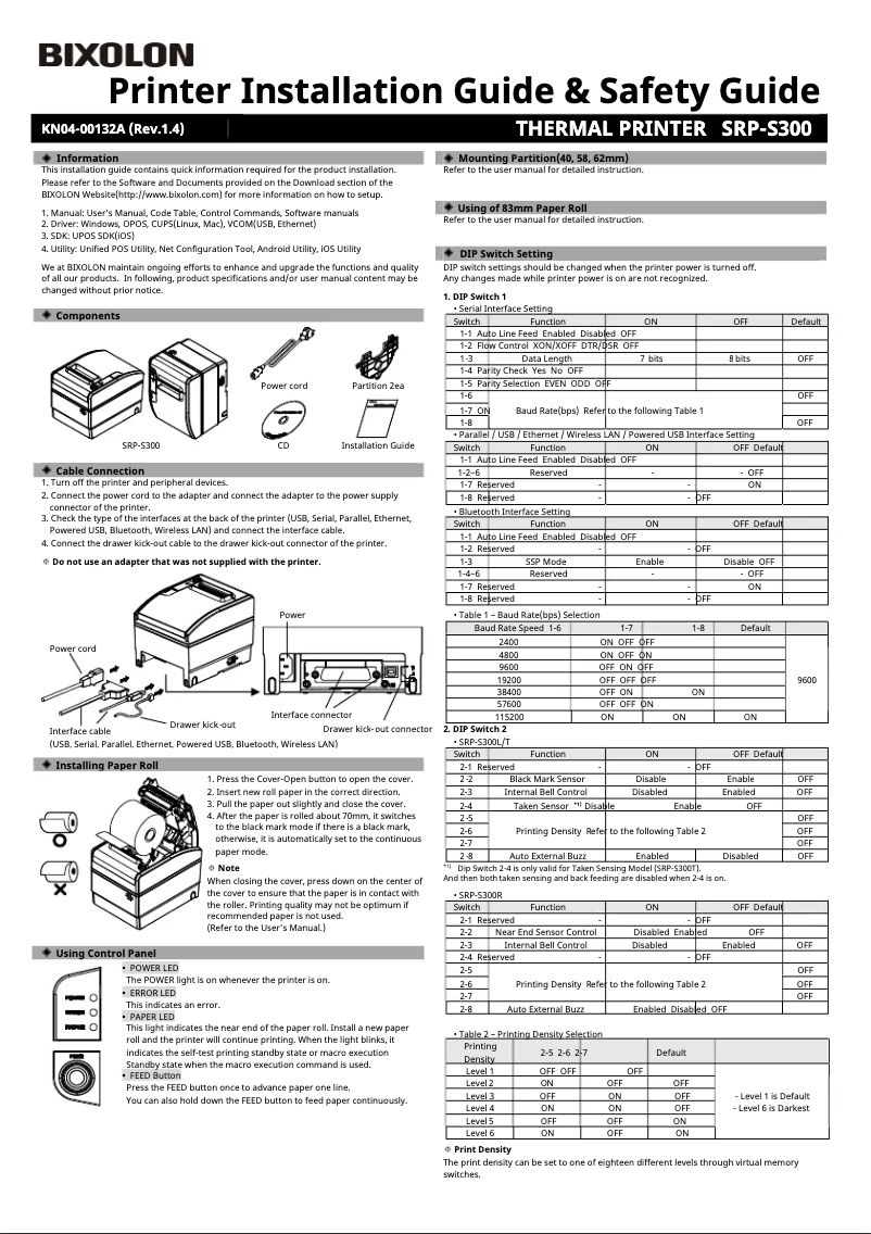 Image de la première page du manuel de l'appareil SRP-S300