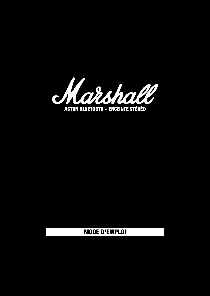 Page 1 de la notice Manuel utilisateur Marshall Acton Bluetooth