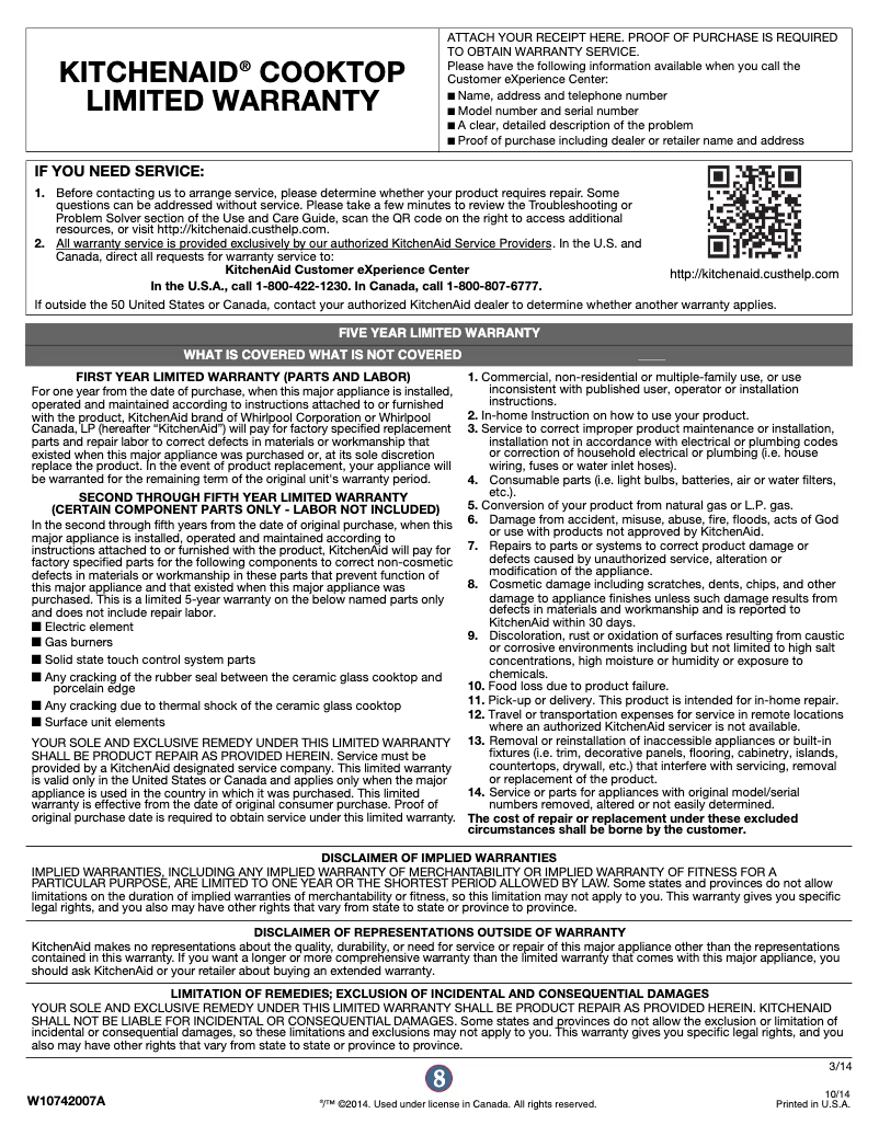 Imagen de la primera página del manual del dispositivo KCGS956ESS