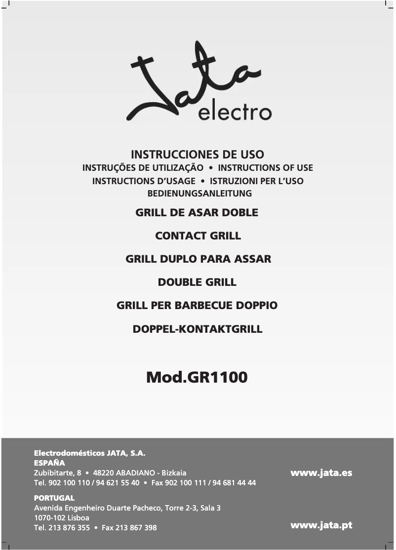 Page n°1 - Manuel utilisateur Jata GR1100